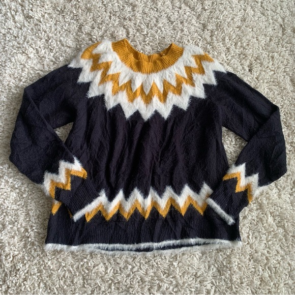 Silver flint size small fair isle sweater women’s crewneck long sleeve knit - Picture 7 of 7